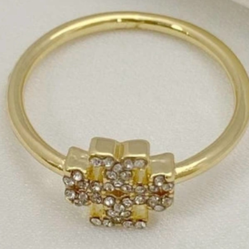 New Tory Burch Miller Gold/Pave Ring Size 7 with tag